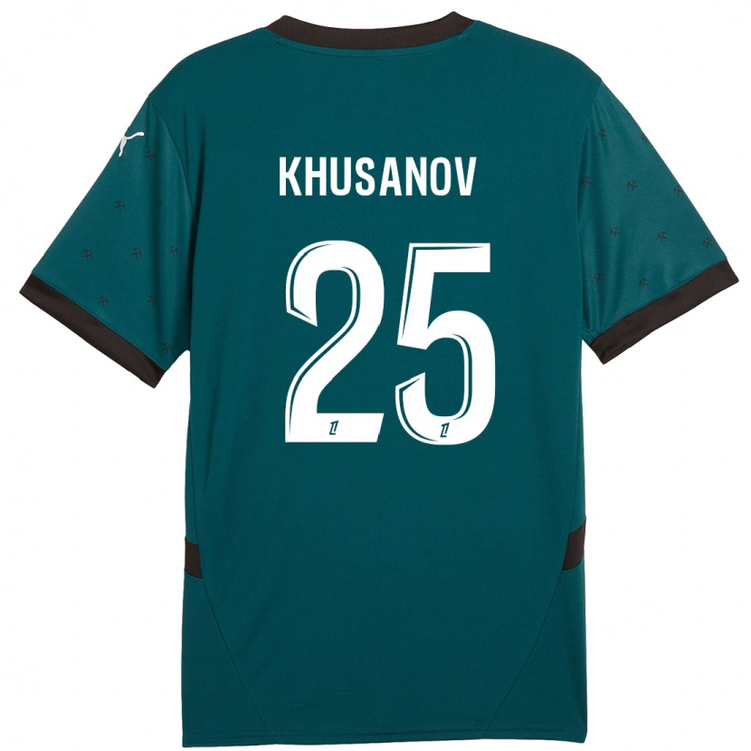 Danxen Kvinder Abdukodir Khusanov #25 Mørkegrøn Udebane Spillertrøjer 2024/25 Trøje T-Shirt