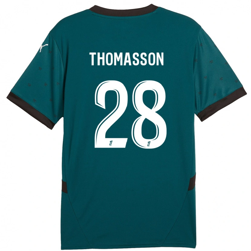 Danxen Kvinder Adrien Thomasson #28 Mørkegrøn Udebane Spillertrøjer 2024/25 Trøje T-Shirt