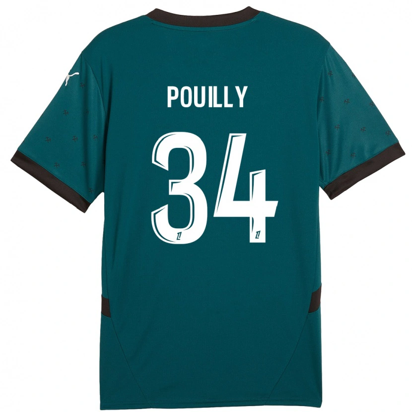 Danxen Kvinder Tom Pouilly #34 Mørkegrøn Udebane Spillertrøjer 2024/25 Trøje T-Shirt