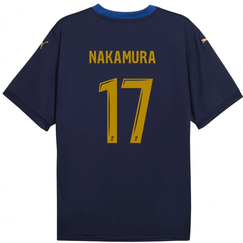 Danxen Kvinder Keito Nakamura #17 Marine Guld Udebane Spillertrøjer 2024/25 Trøje T-Shirt