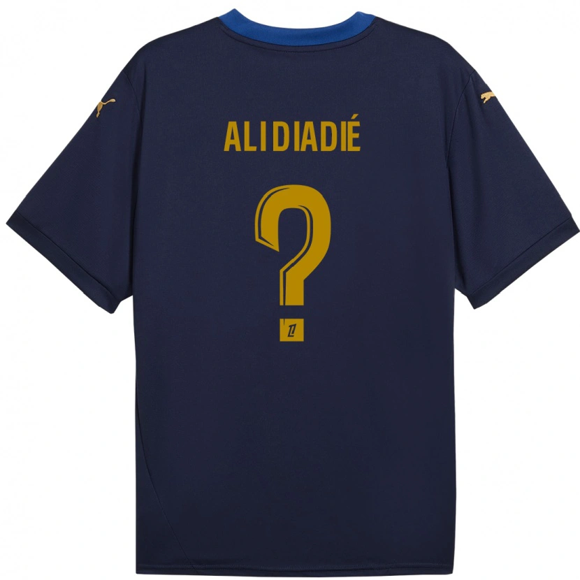 Danxen Kvinder Mohamed Ali Diadié #0 Marine Guld Udebane Spillertrøjer 2024/25 Trøje T-Shirt