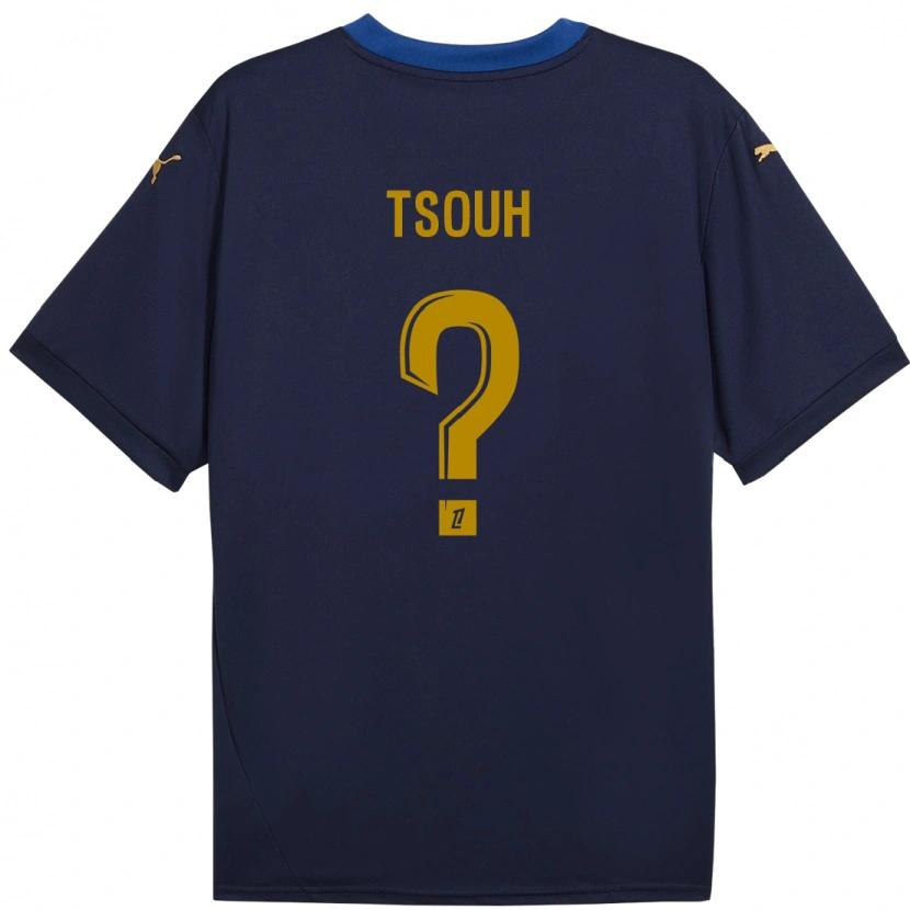 Danxen Kvinder Justin Tsouh #0 Marine Guld Udebane Spillertrøjer 2024/25 Trøje T-Shirt