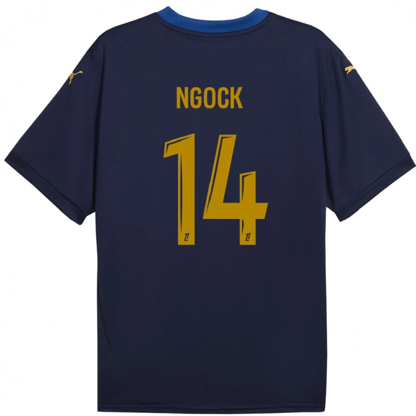 Danxen Kvinder Monique Ngock #14 Marine Guld Udebane Spillertrøjer 2024/25 Trøje T-Shirt