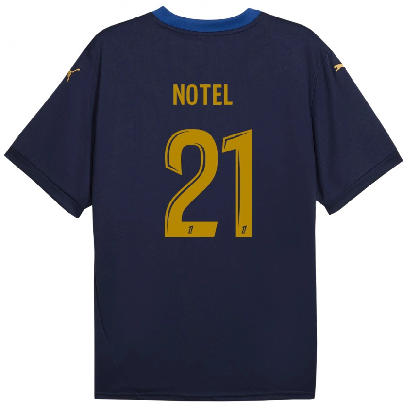 Danxen Kvinder Léa Notel #21 Marine Guld Udebane Spillertrøjer 2024/25 Trøje T-Shirt