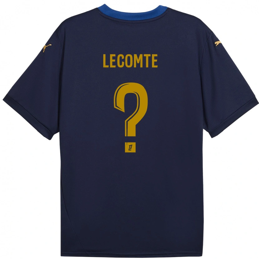 Danxen Kvinder Benjamin Lecomte #0 Marine Guld Udebane Spillertrøjer 2024/25 Trøje T-Shirt