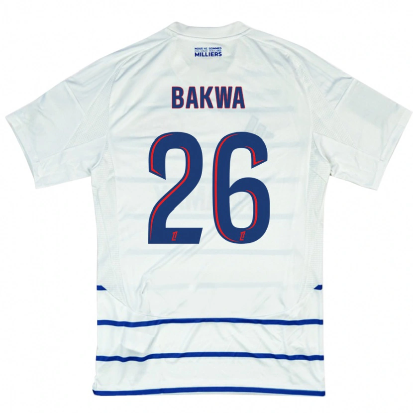 Danxen Kvinder Dilane Bakwa #26 Hvid Blå Udebane Spillertrøjer 2024/25 Trøje T-Shirt