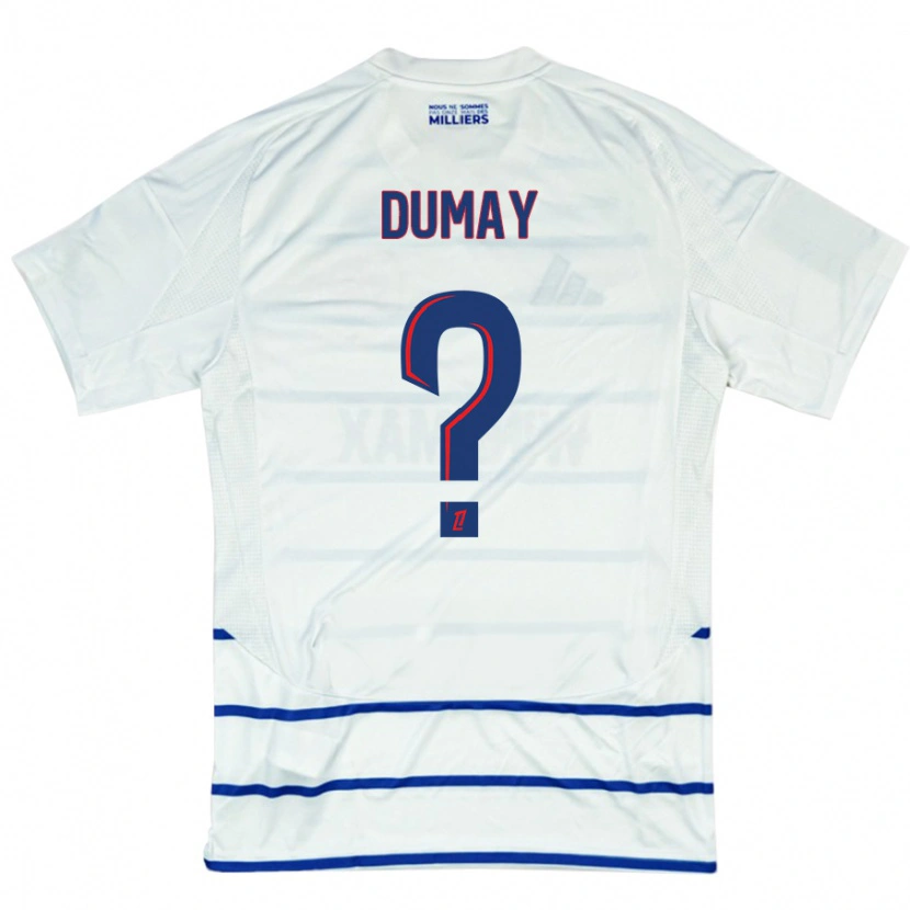 Danxen Kvinder Yoann Dumay #0 Hvid Blå Udebane Spillertrøjer 2024/25 Trøje T-Shirt