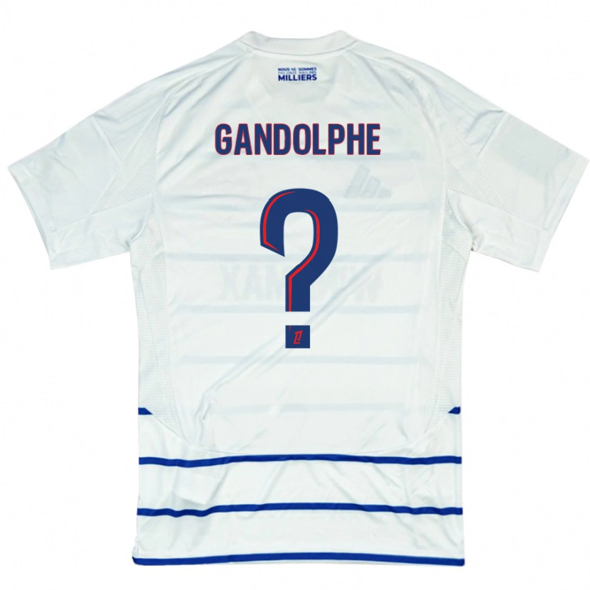 Danxen Kvinder Adrien Gandolphe #0 Hvid Blå Udebane Spillertrøjer 2024/25 Trøje T-Shirt