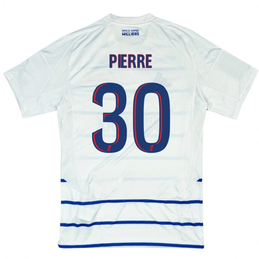 Danxen Kvinder Alexandre Pierre #30 Hvid Blå Udebane Spillertrøjer 2024/25 Trøje T-Shirt