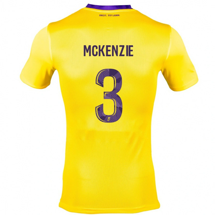 Danxen Kvinder Mark Mckenzie #3 Gul Lilla Udebane Spillertrøjer 2024/25 Trøje T-Shirt