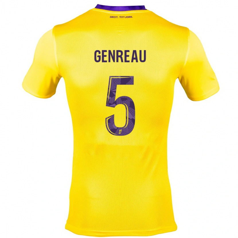 Danxen Kvinder Denis Genreau #5 Gul Lilla Udebane Spillertrøjer 2024/25 Trøje T-Shirt