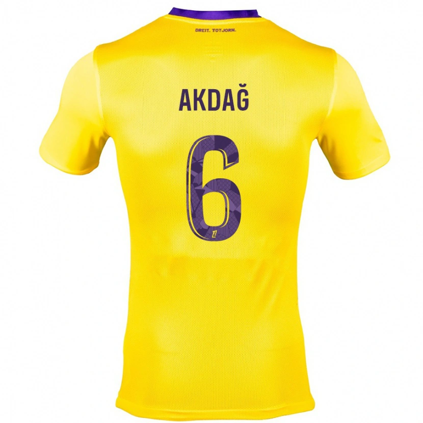 Danxen Kvinder Ümit Akdağ #6 Gul Lilla Udebane Spillertrøjer 2024/25 Trøje T-Shirt