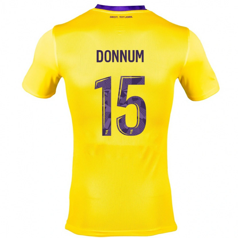 Danxen Kvinder Aron Dønnum #15 Gul Lilla Udebane Spillertrøjer 2024/25 Trøje T-Shirt