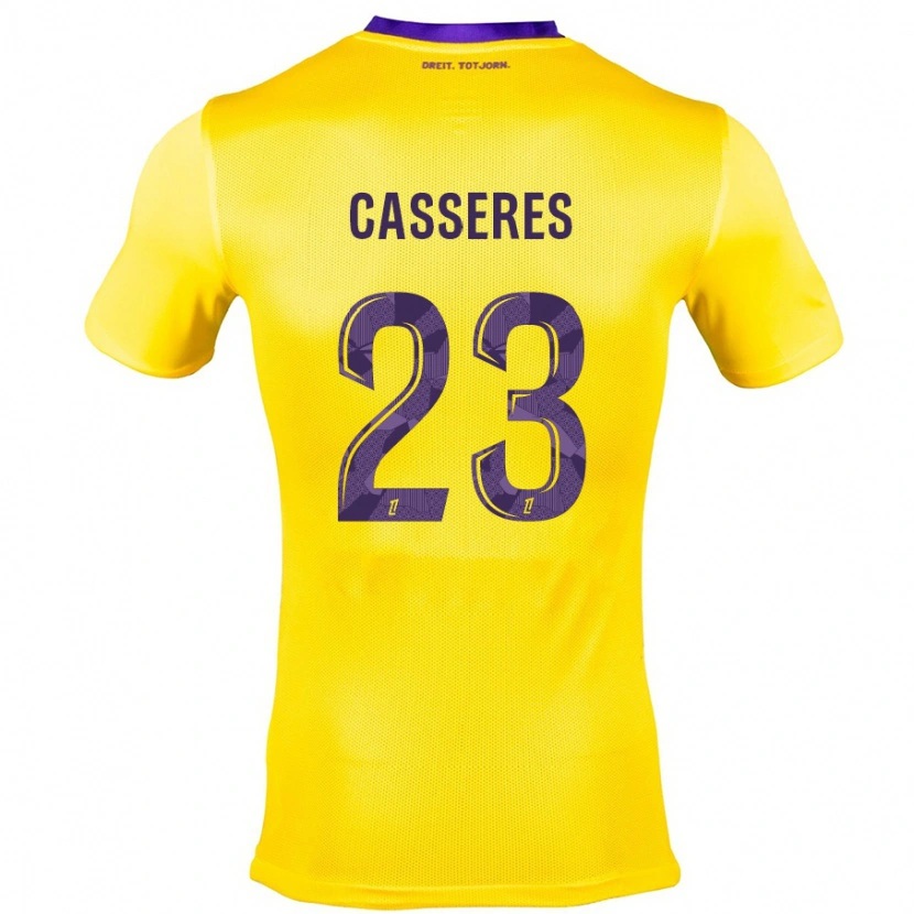 Danxen Kvinder Cristian Cásseres Jr. #23 Gul Lilla Udebane Spillertrøjer 2024/25 Trøje T-Shirt