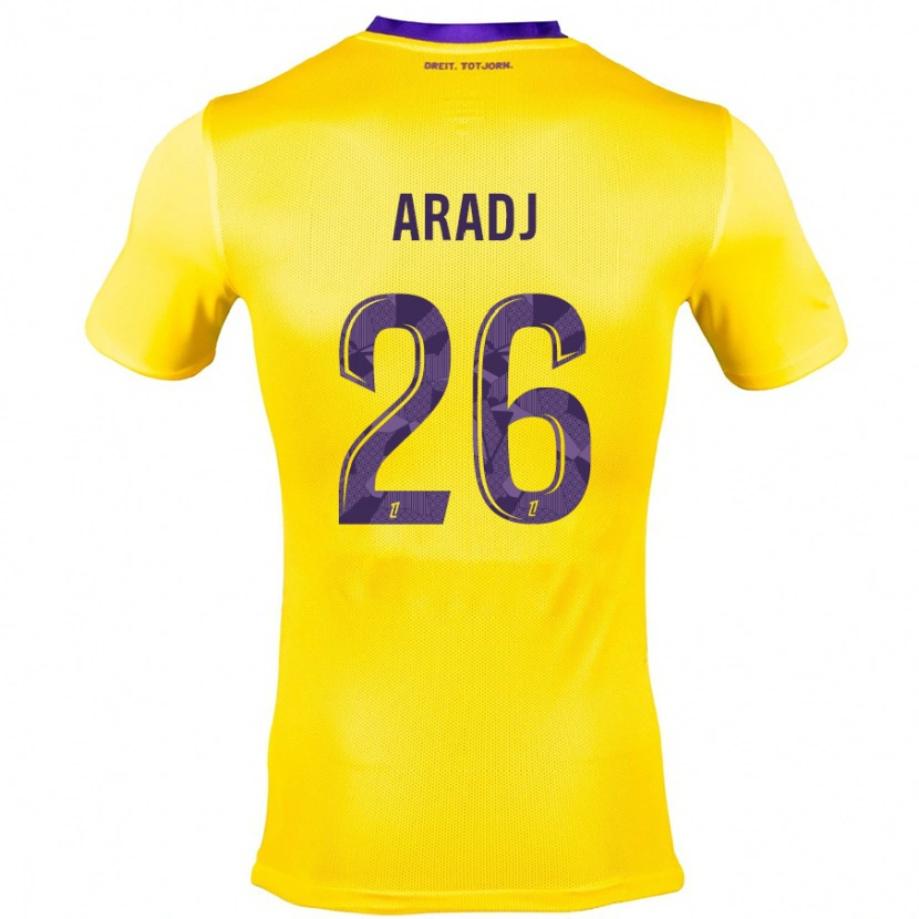 Danxen Kvinder Ylies Aradj #26 Gul Lilla Udebane Spillertrøjer 2024/25 Trøje T-Shirt