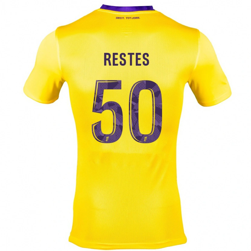 Danxen Kvinder Guillaume Restes #50 Gul Lilla Udebane Spillertrøjer 2024/25 Trøje T-Shirt