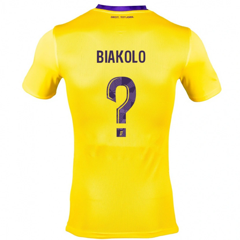 Danxen Kvinder Tony Biakolo #0 Gul Lilla Udebane Spillertrøjer 2024/25 Trøje T-Shirt