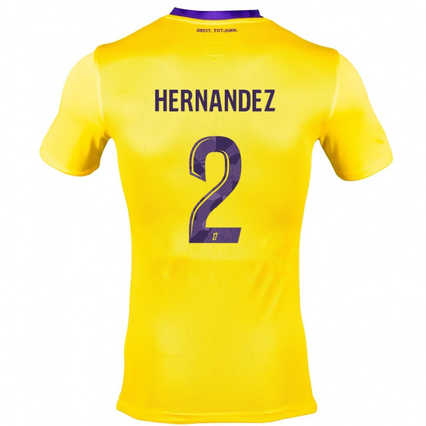 Danxen Kvinder Lucie Hernandez #2 Gul Lilla Udebane Spillertrøjer 2024/25 Trøje T-Shirt
