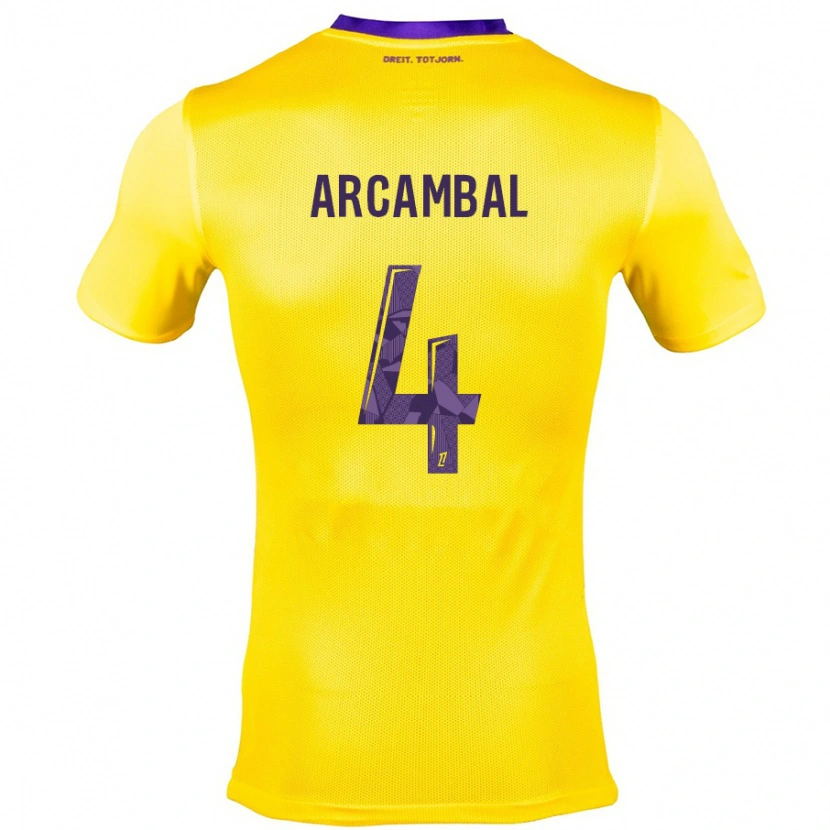 Danxen Kvinder Anais Arcambal #4 Gul Lilla Udebane Spillertrøjer 2024/25 Trøje T-Shirt