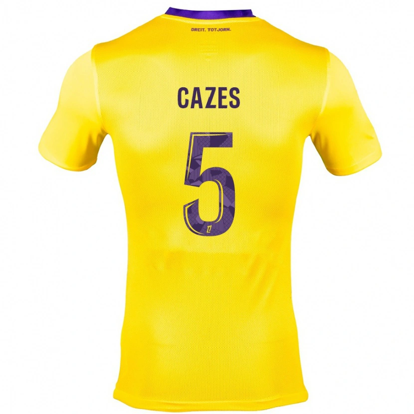 Danxen Kvinder Manon Cazes #5 Gul Lilla Udebane Spillertrøjer 2024/25 Trøje T-Shirt