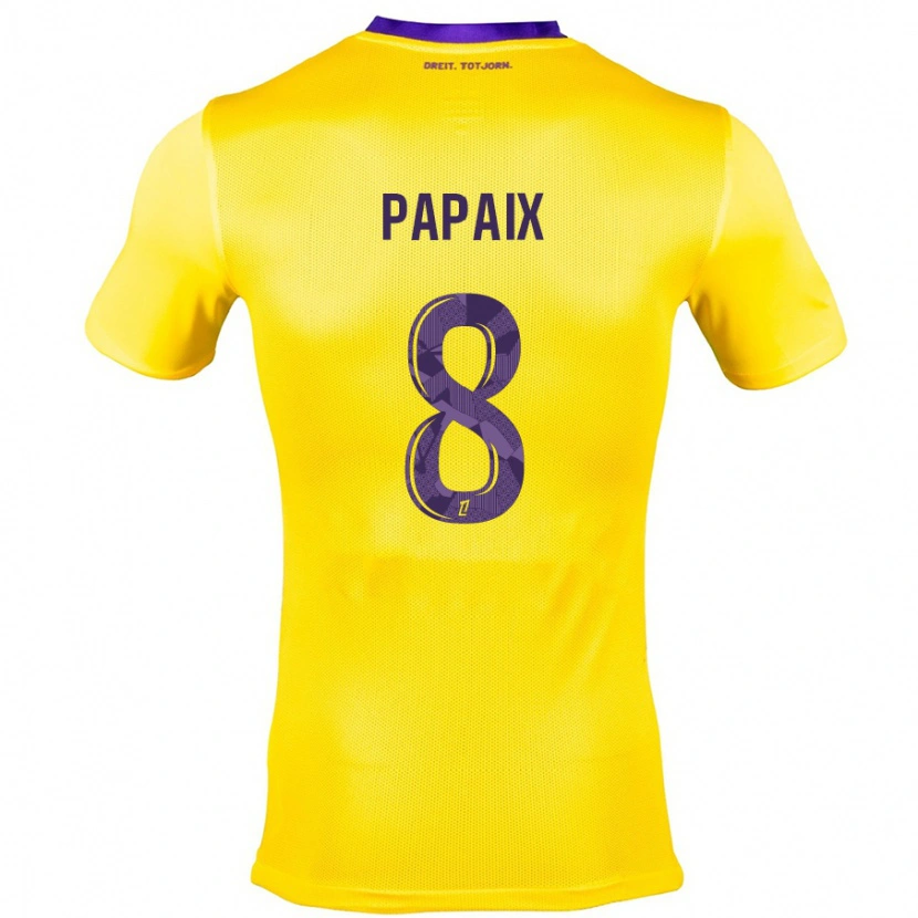 Danxen Kvinder Pauline Papaix #8 Gul Lilla Udebane Spillertrøjer 2024/25 Trøje T-Shirt