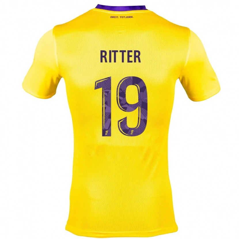 Danxen Kvinder Morgane Ritter #19 Gul Lilla Udebane Spillertrøjer 2024/25 Trøje T-Shirt