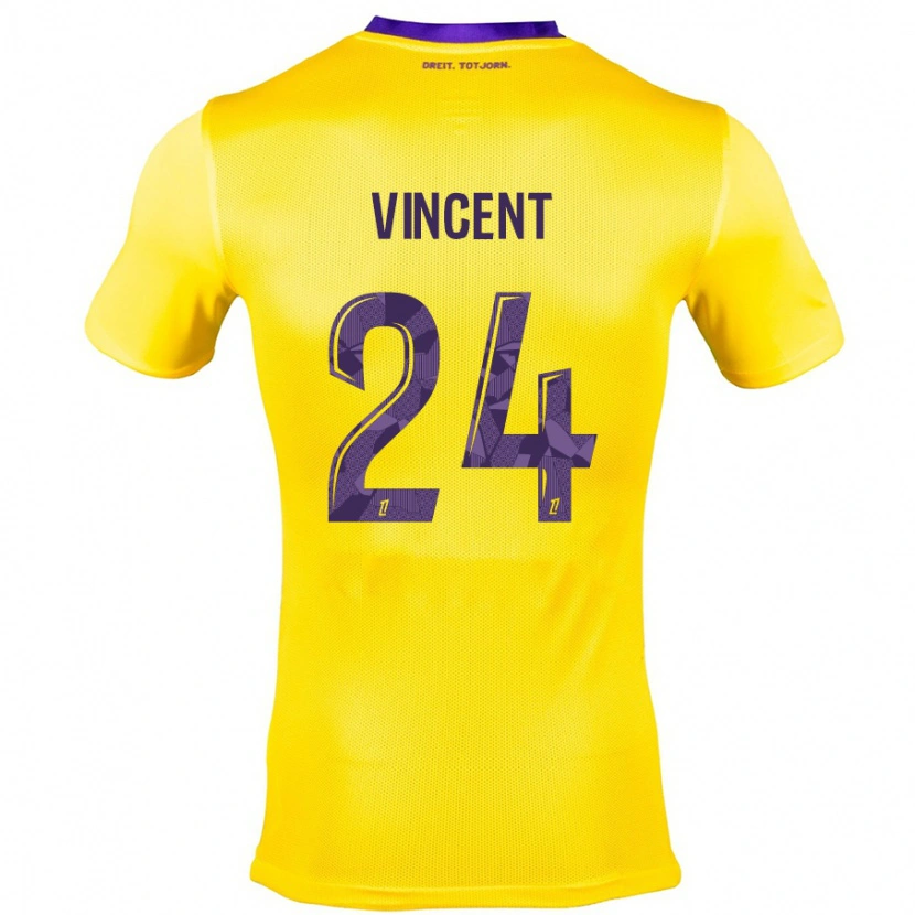 Danxen Kvinder Magalie Vincent #24 Gul Lilla Udebane Spillertrøjer 2024/25 Trøje T-Shirt
