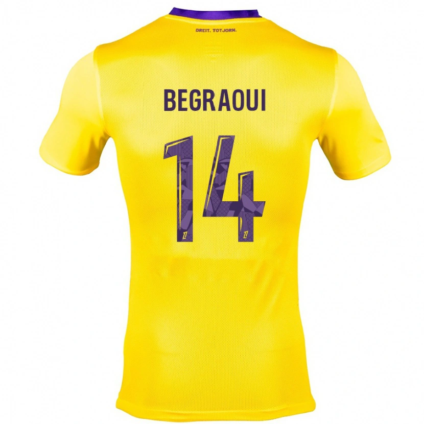 Danxen Kvinder Yanis Begraoui #14 Gul Lilla Udebane Spillertrøjer 2024/25 Trøje T-Shirt