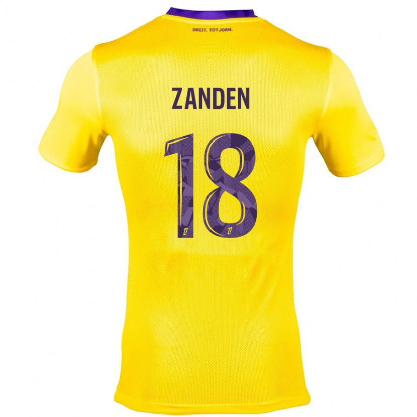 Danxen Kvinder Oliver Zandén #18 Gul Lilla Udebane Spillertrøjer 2024/25 Trøje T-Shirt