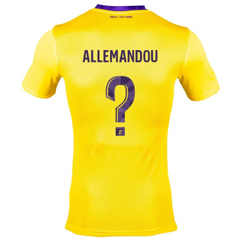 Danxen Kvinder Teddy Allemandou #0 Gul Lilla Udebane Spillertrøjer 2024/25 Trøje T-Shirt