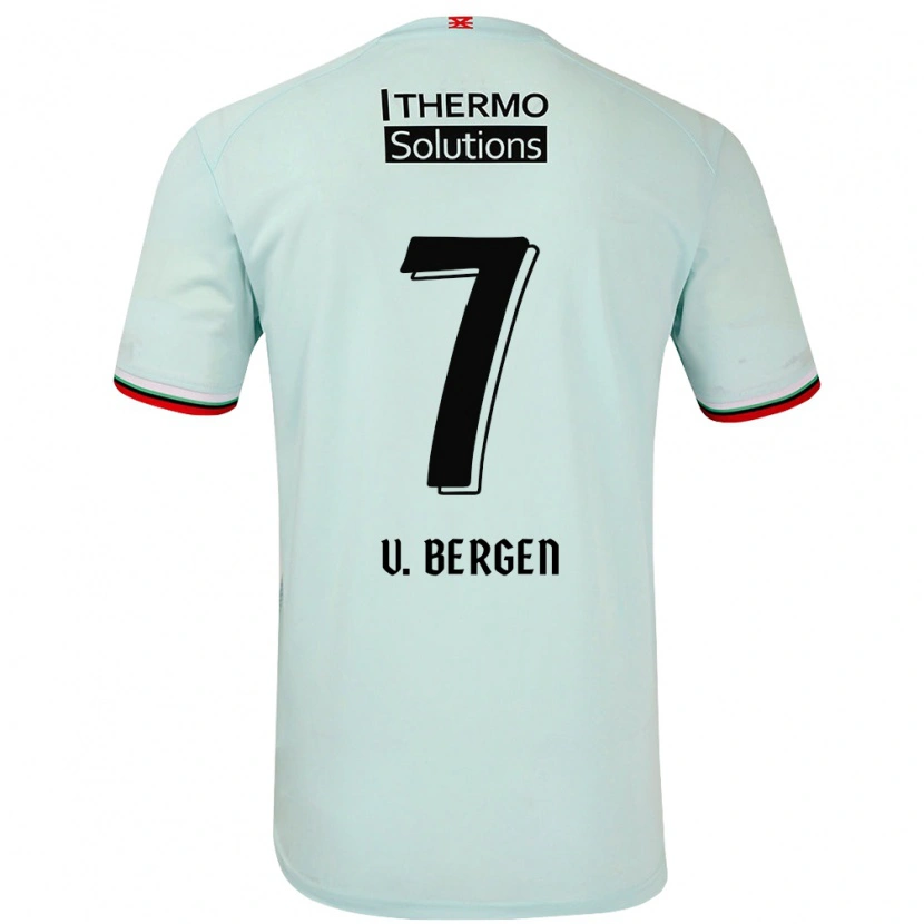 Danxen Kvinder Mitchell Van Bergen #7 Lysegrøn Udebane Spillertrøjer 2024/25 Trøje T-Shirt