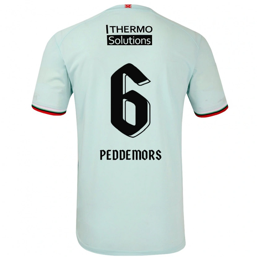 Danxen Kvinder Ella Peddemors #6 Lysegrøn Udebane Spillertrøjer 2024/25 Trøje T-Shirt