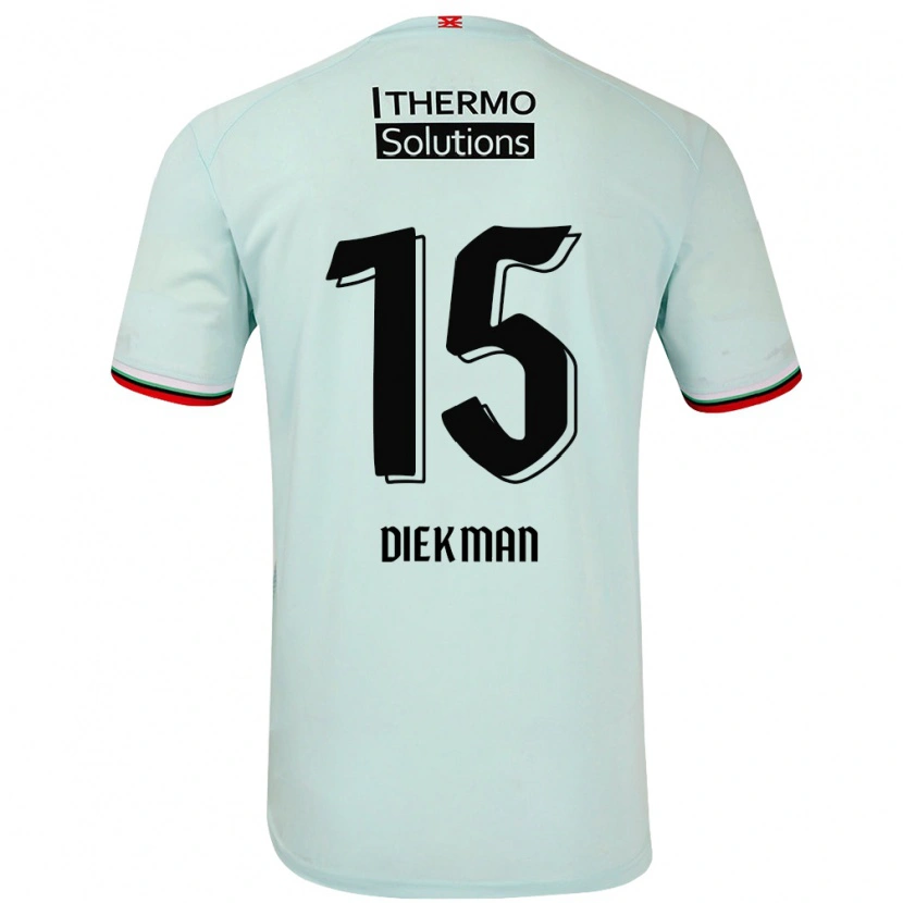 Danxen Kvinder Jill Diekman #15 Lysegrøn Udebane Spillertrøjer 2024/25 Trøje T-Shirt