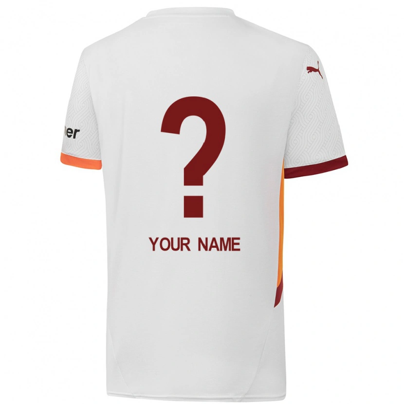 Danxen Kvinder Dit Navn #0 Hvid Gul Rød Udebane Spillertrøjer 2024/25 Trøje T-Shirt