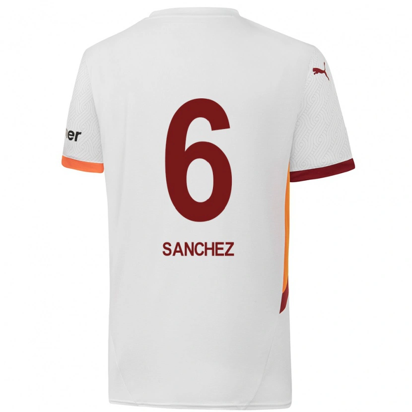 Danxen Kvinder Davinson Sánchez #6 Hvid Gul Rød Udebane Spillertrøjer 2024/25 Trøje T-Shirt