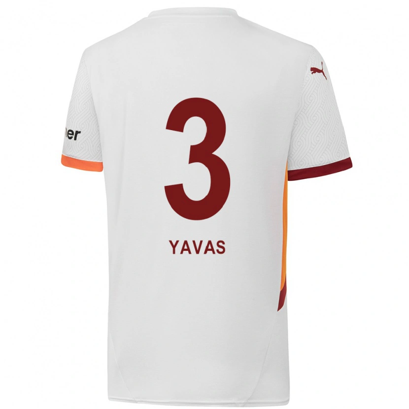 Danxen Kvinder Arda Yavaş #3 Hvid Gul Rød Udebane Spillertrøjer 2024/25 Trøje T-Shirt