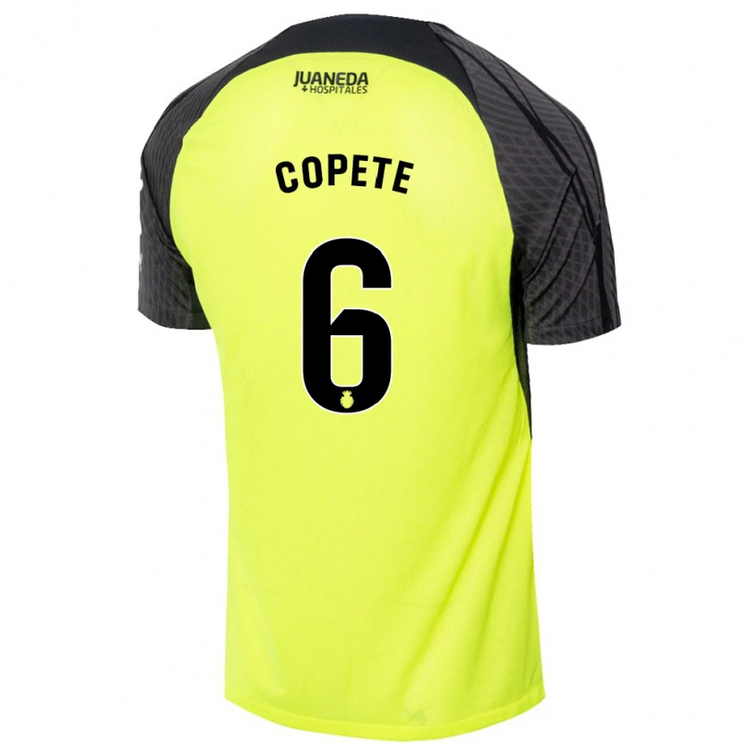 Danxen Kvinder José Copete #6 Fluorescerende Grøn Sort Udebane Spillertrøjer 2024/25 Trøje T-Shirt