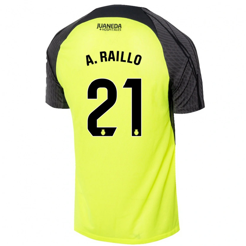 Danxen Kvinder Antonio Raíllo #21 Fluorescerende Grøn Sort Udebane Spillertrøjer 2024/25 Trøje T-Shirt