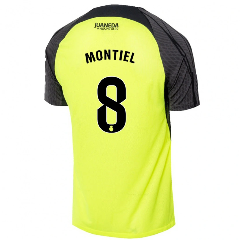 Danxen Kvinder Luis Montiel #8 Fluorescerende Grøn Sort Udebane Spillertrøjer 2024/25 Trøje T-Shirt