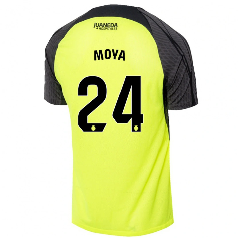 Danxen Kvinder Pablo Moyá #24 Fluorescerende Grøn Sort Udebane Spillertrøjer 2024/25 Trøje T-Shirt