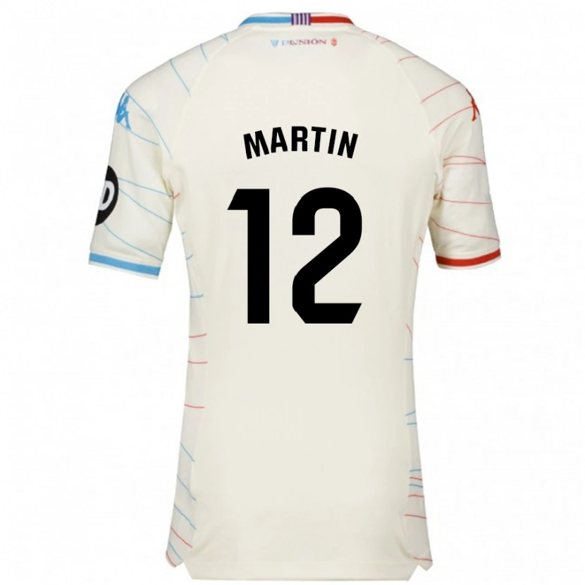 Danxen Kvinder Mario Martín #12 Hvid Rød Blå Udebane Spillertrøjer 2024/25 Trøje T-Shirt