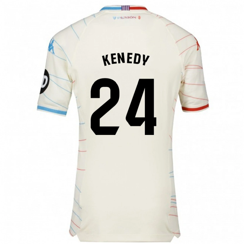 Danxen Kvinder Kenedy #24 Hvid Rød Blå Udebane Spillertrøjer 2024/25 Trøje T-Shirt