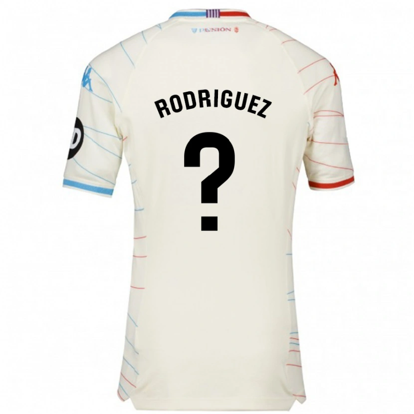 Danxen Kvinder Gabriel Rodríguez #0 Hvid Rød Blå Udebane Spillertrøjer 2024/25 Trøje T-Shirt