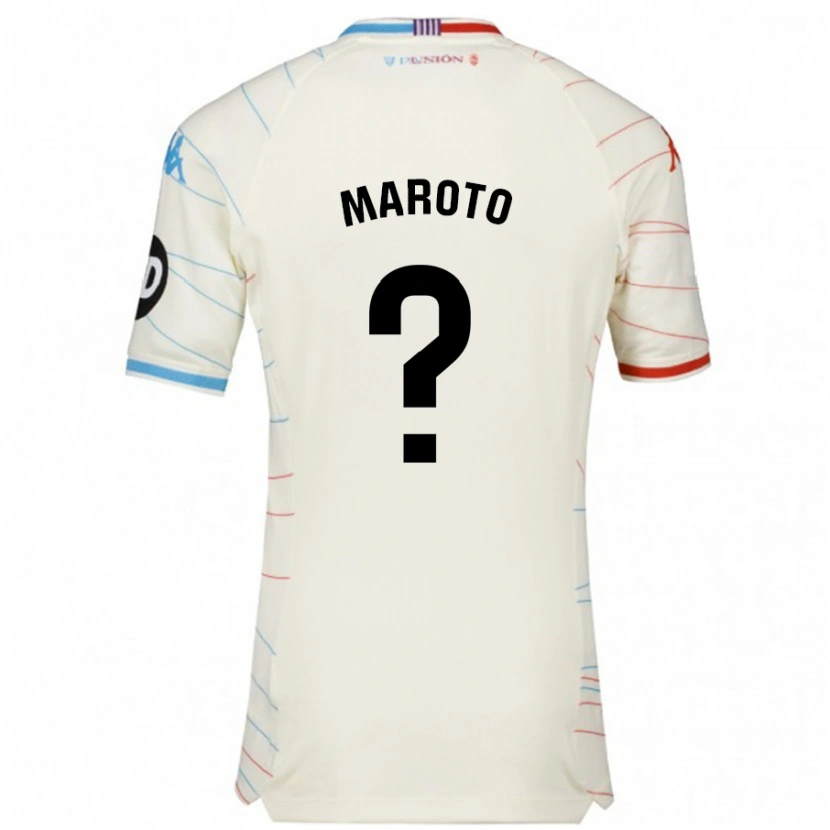 Danxen Kvinder Mario Maroto #0 Hvid Rød Blå Udebane Spillertrøjer 2024/25 Trøje T-Shirt