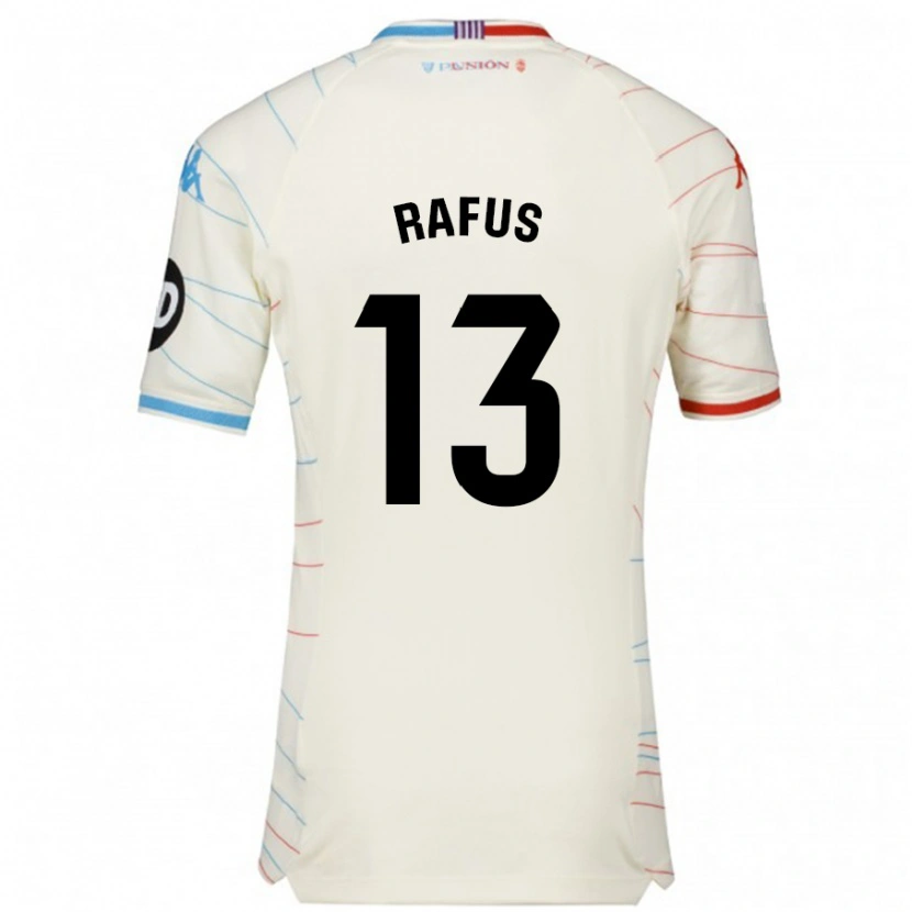 Danxen Kvinder Arnau Rafús #13 Hvid Rød Blå Udebane Spillertrøjer 2024/25 Trøje T-Shirt