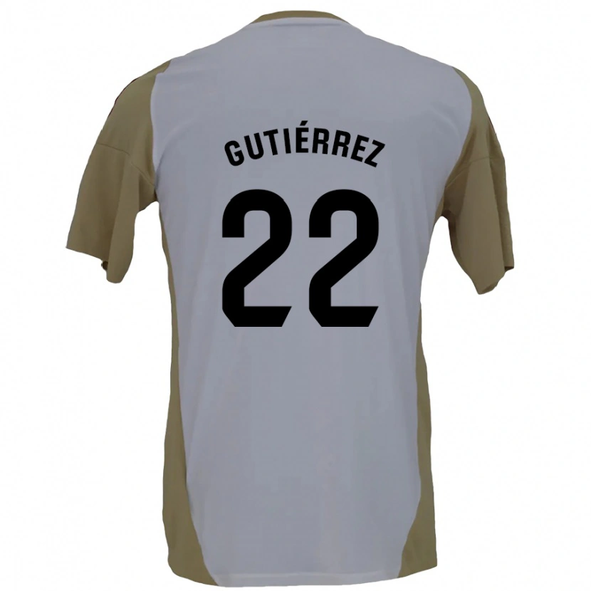 Danxen Kvinder Juan Gutiérrez #22 Brun Hvid Udebane Spillertrøjer 2024/25 Trøje T-Shirt