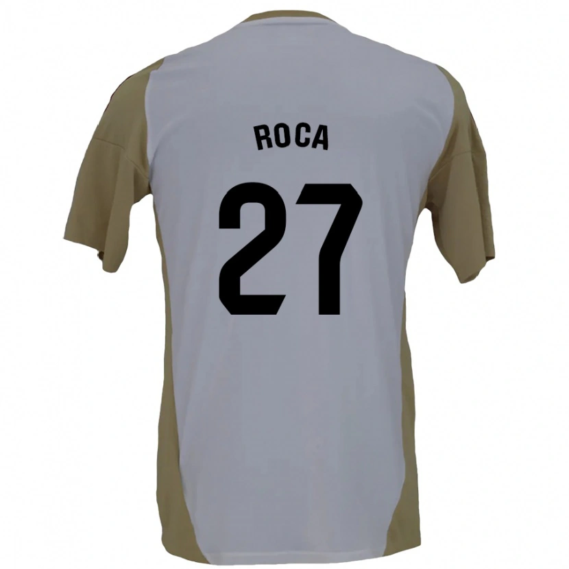 Danxen Kvinder Joel Roca #27 Brun Hvid Udebane Spillertrøjer 2024/25 Trøje T-Shirt