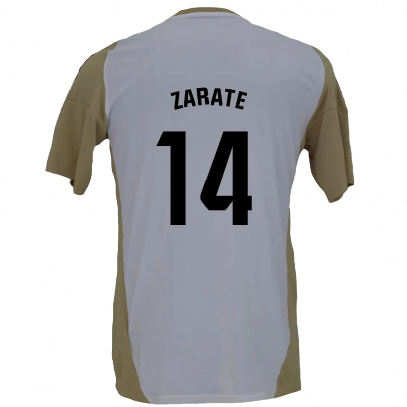 Danxen Kvinder Hugo Zárate #14 Brun Hvid Udebane Spillertrøjer 2024/25 Trøje T-Shirt