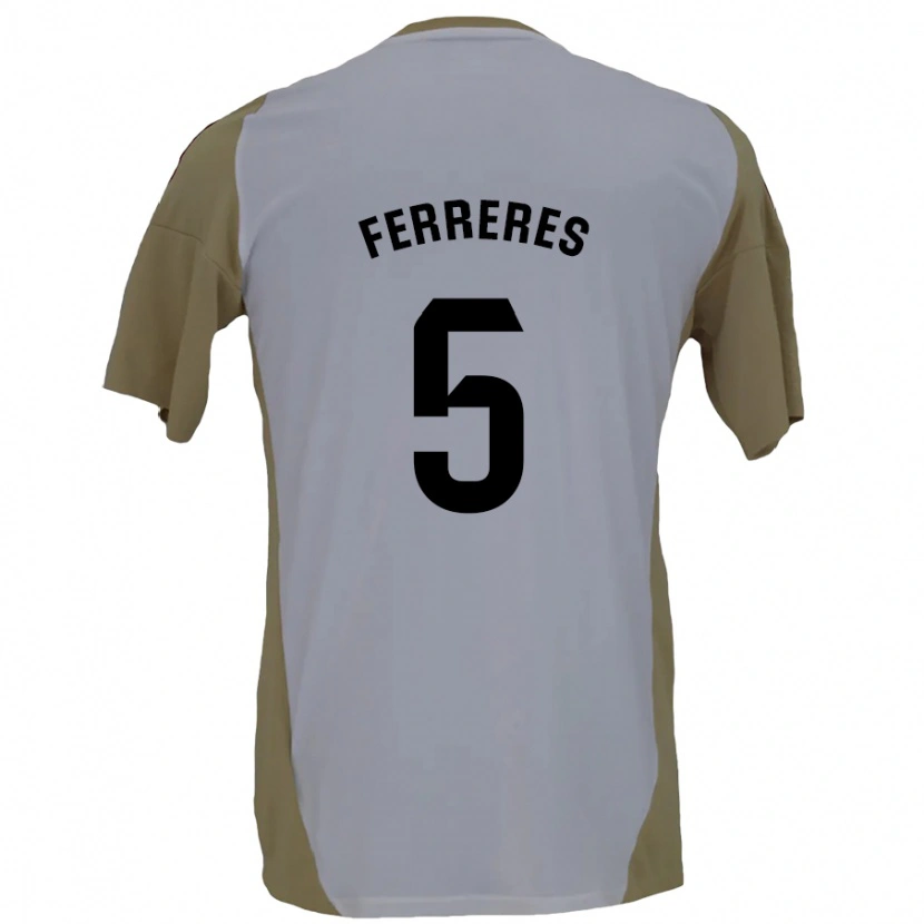 Danxen Kvinder Manolo Ferreres #5 Brun Hvid Udebane Spillertrøjer 2024/25 Trøje T-Shirt