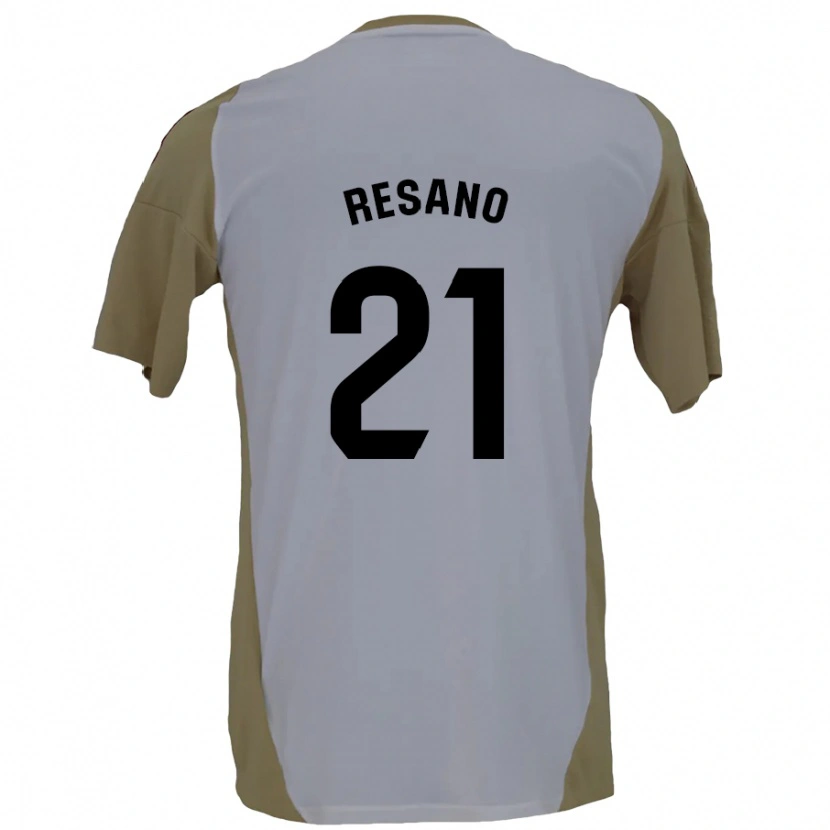 Danxen Kvinder Xabier Resano #21 Brun Hvid Udebane Spillertrøjer 2024/25 Trøje T-Shirt